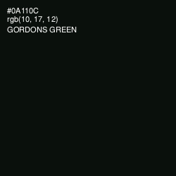 #0A110C - Gordons Green Color Image